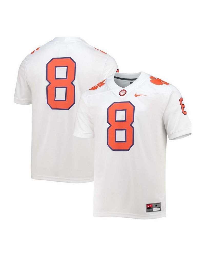 Men's Big and Tall 8 White Clemson Tigers Game Jersey $36.80 Jersey