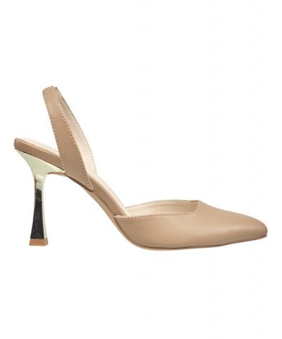 Women's Sling Back Gala Pumps Tan/Beige $41.16 Shoes