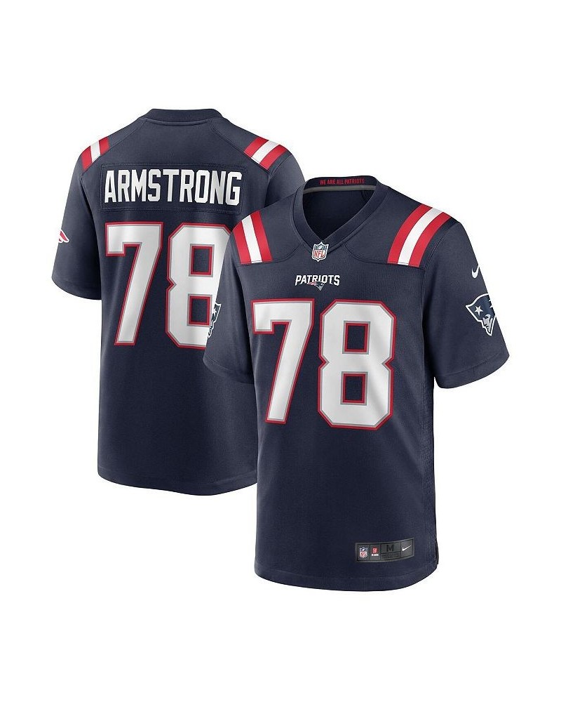 Men's Bruce Armstrong Navy New England Patriots Game Retired Player Jersey $65.80 Jersey