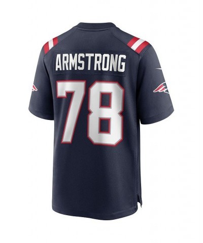 Men's Bruce Armstrong Navy New England Patriots Game Retired Player Jersey $65.80 Jersey