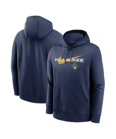 Men's Navy Milwaukee Brewers Big and Tall Over Arch Pullover Hoodie $35.70 Sweatshirt