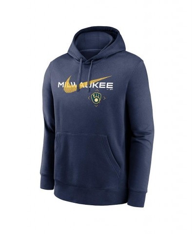 Men's Navy Milwaukee Brewers Big and Tall Over Arch Pullover Hoodie $35.70 Sweatshirt