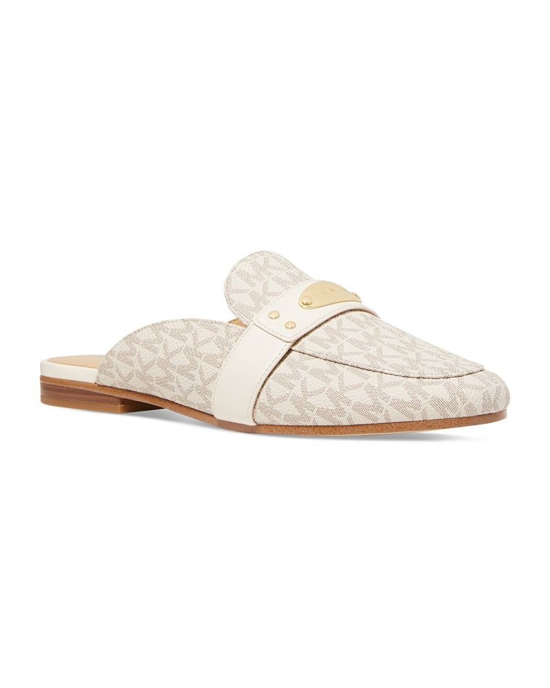 Women's MK Plate Mules White $43.31 Shoes