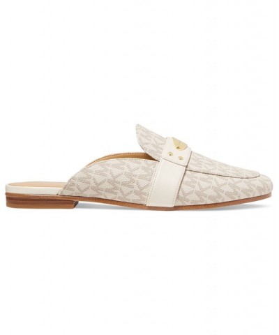 Women's MK Plate Mules White $43.31 Shoes