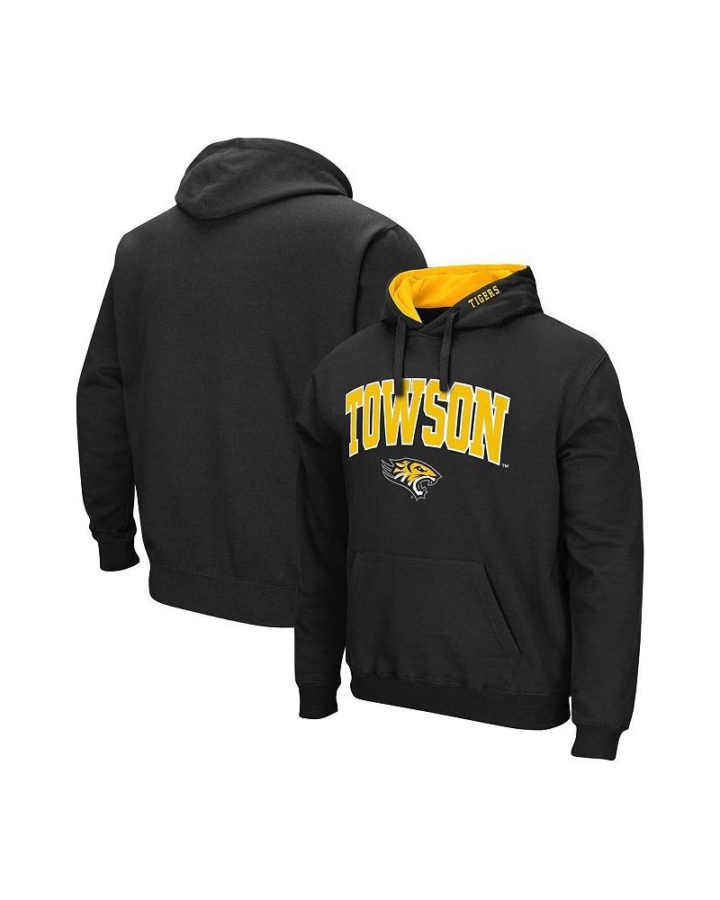 Men's Black Towson Tigers Arch and Logo Pullover Hoodie $18.49 Sweatshirt