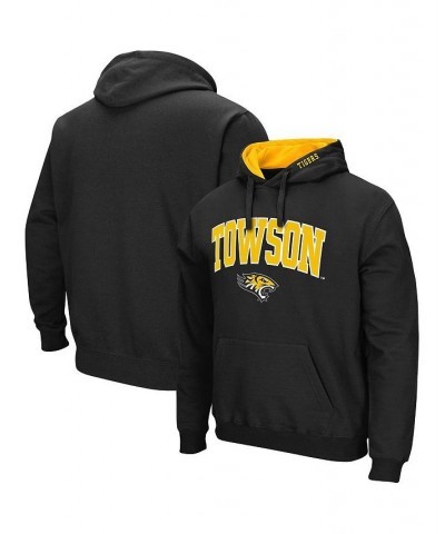 Men's Black Towson Tigers Arch and Logo Pullover Hoodie $18.49 Sweatshirt