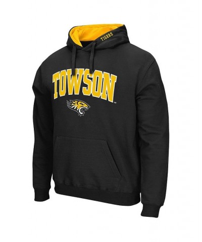 Men's Black Towson Tigers Arch and Logo Pullover Hoodie $18.49 Sweatshirt