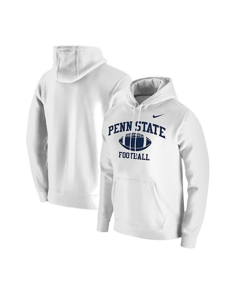 Men's White Penn State Nittany Lions Retro Football Club Fleece Pullover Hoodie $37.40 Sweatshirt