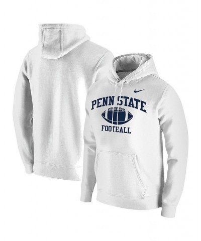 Men's White Penn State Nittany Lions Retro Football Club Fleece Pullover Hoodie $37.40 Sweatshirt