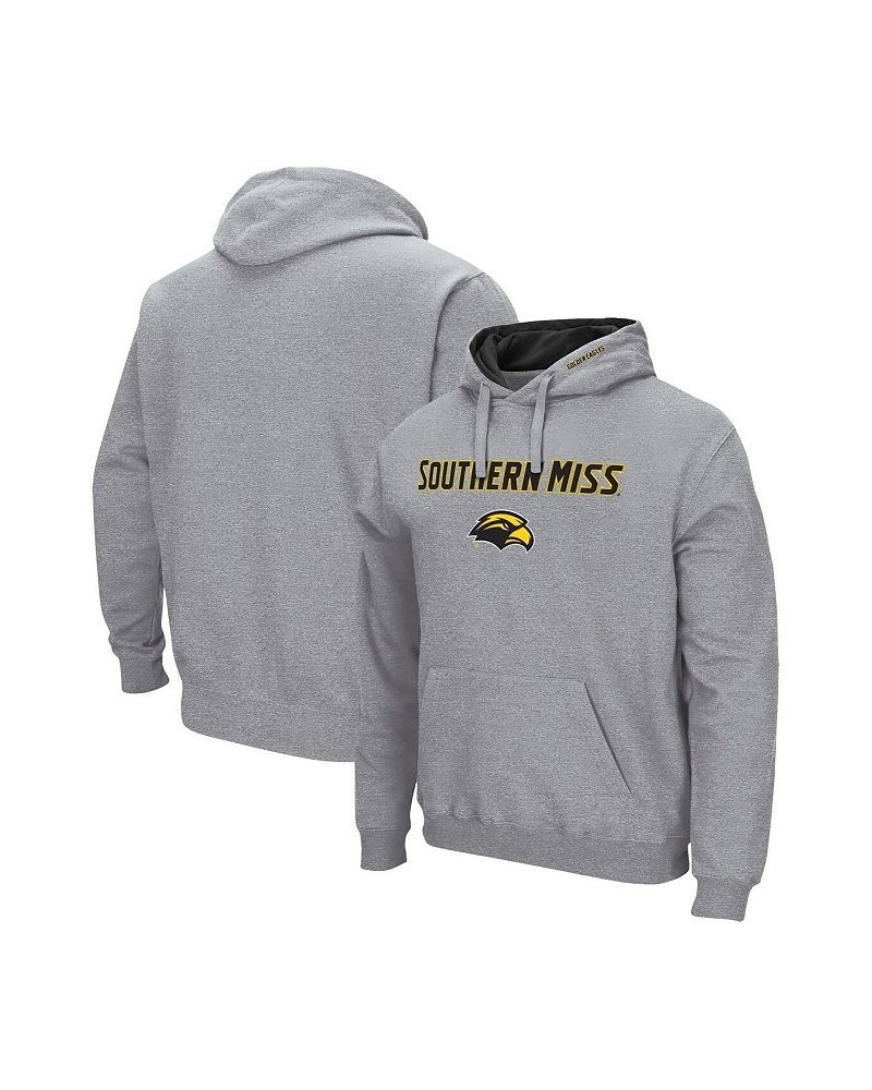 Men's Heathered Gray Southern Miss Golden Eagles Arch and Logo Pullover Hoodie $18.49 Sweatshirt