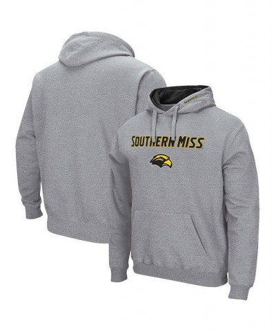 Men's Heathered Gray Southern Miss Golden Eagles Arch and Logo Pullover Hoodie $18.49 Sweatshirt