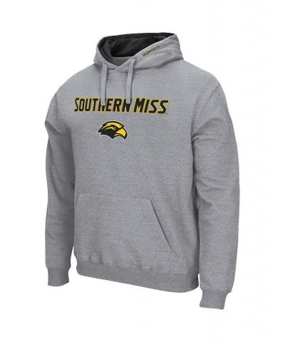 Men's Heathered Gray Southern Miss Golden Eagles Arch and Logo Pullover Hoodie $18.49 Sweatshirt