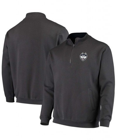 Men's Charcoal UConn Huskies Tortugas Logo Quarter-Zip Jacket $35.39 Sweatshirt