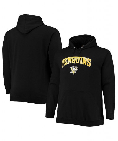 Men's Black Pittsburgh Penguins Big and Tall Fleece Pullover Hoodie $42.39 Sweatshirt