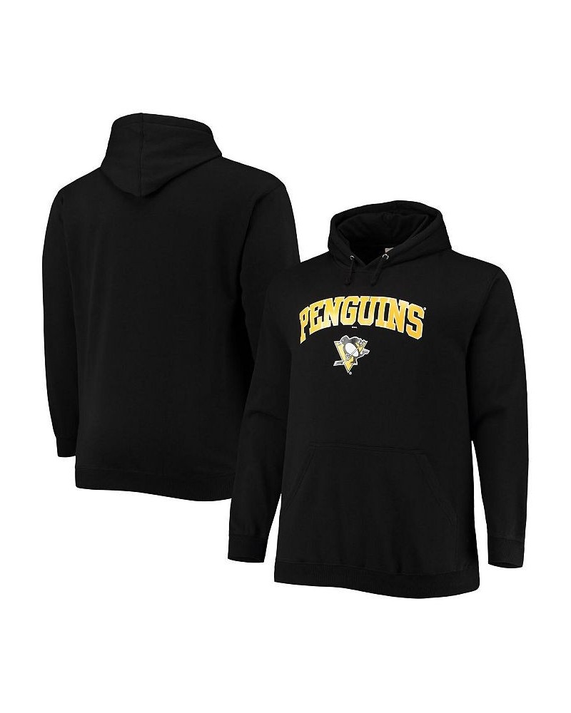 Men's Black Pittsburgh Penguins Big and Tall Fleece Pullover Hoodie $42.39 Sweatshirt