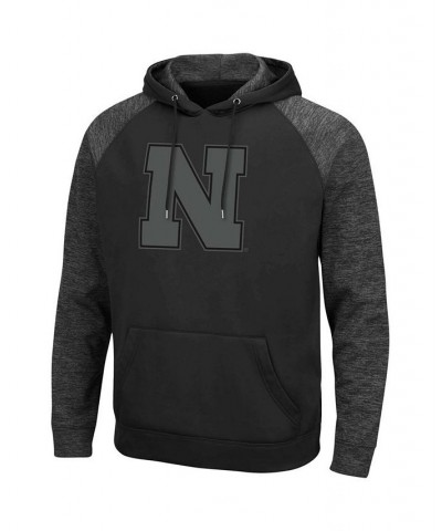 Men's Black Nebraska Huskers Blackout 3.0 Tonal Raglan Pullover Hoodie $35.00 Sweatshirt