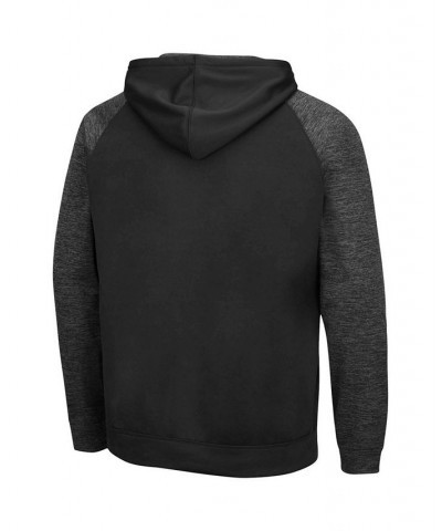 Men's Black Nebraska Huskers Blackout 3.0 Tonal Raglan Pullover Hoodie $35.00 Sweatshirt