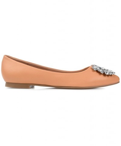 Women's Renzo Jeweled Flats Tan/Beige $51.99 Shoes