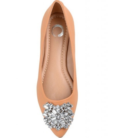 Women's Renzo Jeweled Flats Tan/Beige $51.99 Shoes