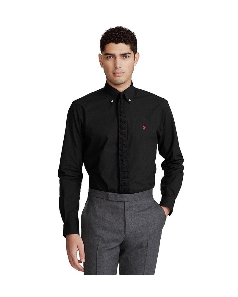 Classic-Fit Checked Poplin Shirt Polo Black $41.85 Shirts