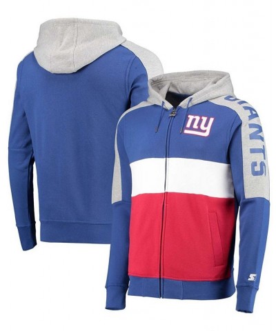 Men's Royal, Red New York Giants Playoffs Color Block Full-Zip Hoodie $40.50 Sweatshirt