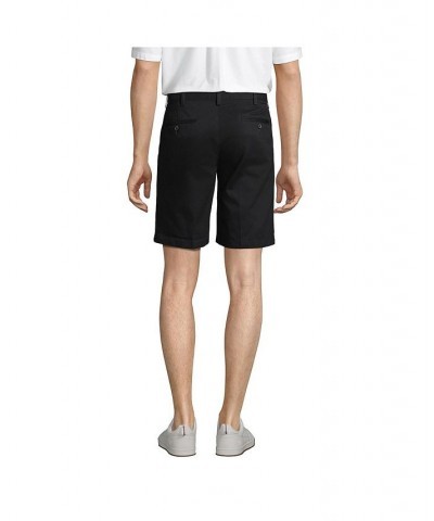 Men's Comfort Waist Pleated 9 Inch No Iron Chino Shorts Black $29.38 Shorts