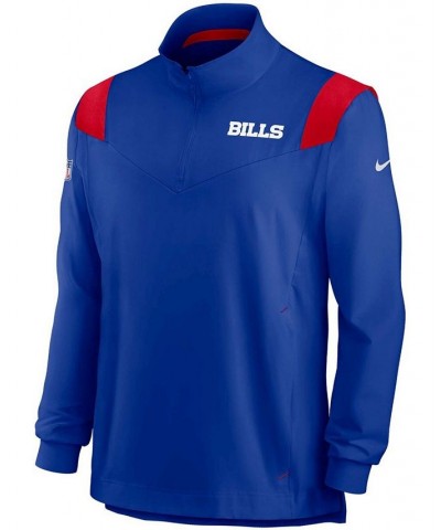 Men's Royal Buffalo Bills 2021 Sideline Coaches Repel Quarter-Zip Jacket $28.70 Jackets