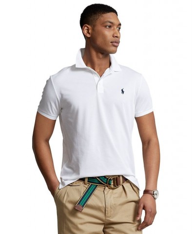 Men's Custom Slim Fit Birdseye Polo Shirt White $55.35 Polo Shirts