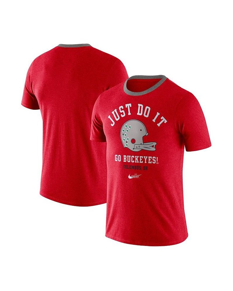 Men's Scarlet Ohio State Buckeyes Vault Helmet Team Tri-Blend T-shirt $17.28 T-Shirts