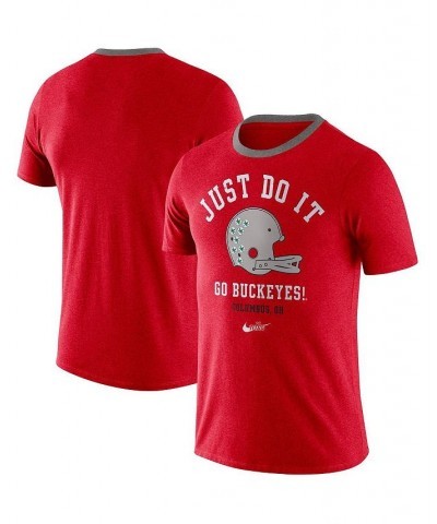 Men's Scarlet Ohio State Buckeyes Vault Helmet Team Tri-Blend T-shirt $17.28 T-Shirts