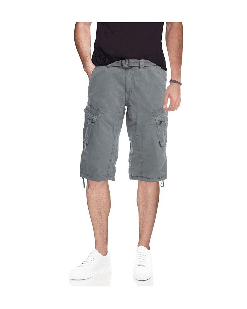 Men's Belted Capri Cargo Shorts Slate Gray $23.75 Shorts