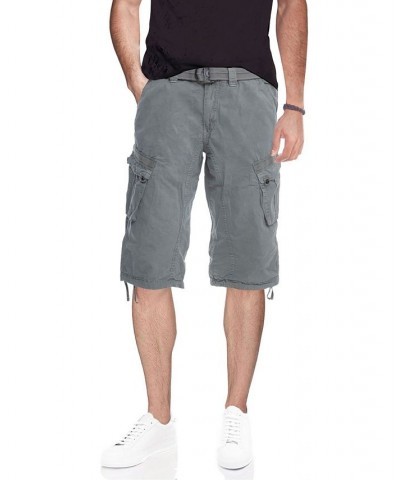 Men's Belted Capri Cargo Shorts Slate Gray $23.75 Shorts