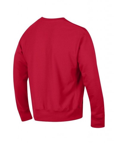 Men's Red Wisconsin Badgers Vault Logo Reverse Weave Pullover Sweatshirt $36.55 Sweatshirt