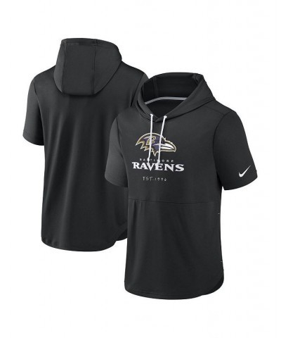 Men's Black Baltimore Ravens Short Sleeve Pullover Hoodie $35.69 Sweatshirt