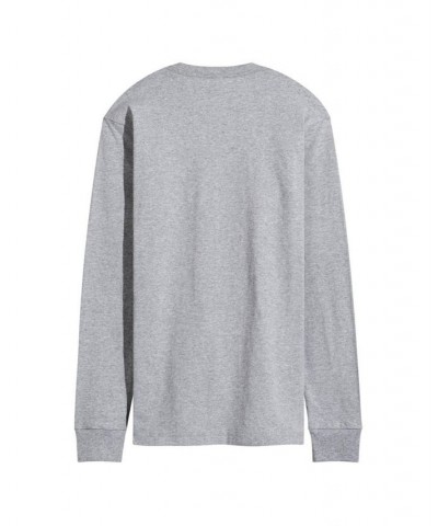 Men's Yellowstone Cowboy Long Sleeve T-shirt Gray $21.84 T-Shirts