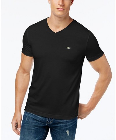 Men’s Classic V-Neck Soft Pima Cotton Tee Shirt Black $37.80 T-Shirts