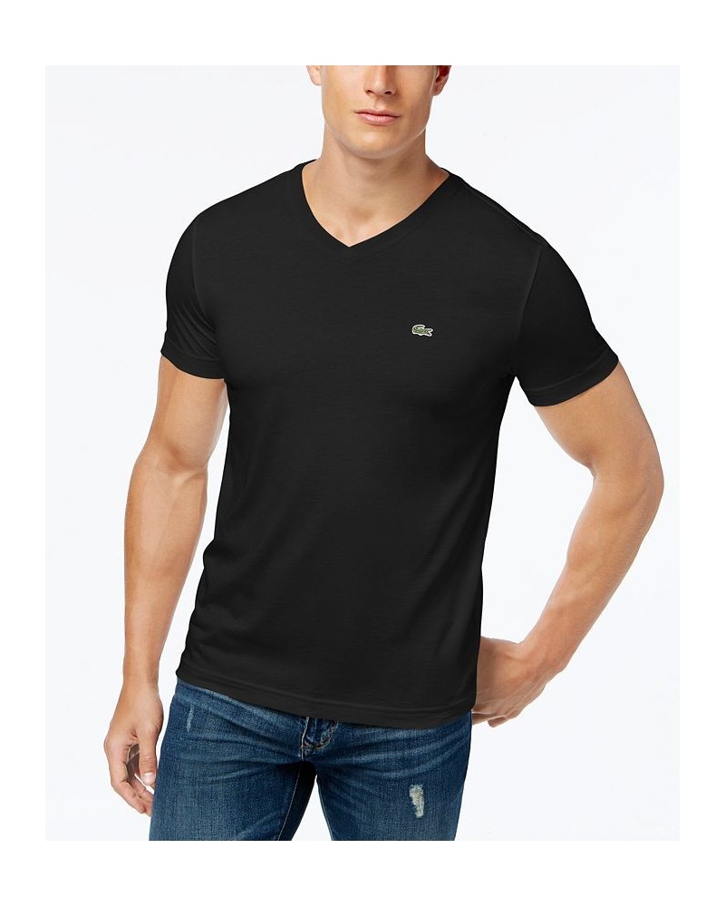 Men’s Classic V-Neck Soft Pima Cotton Tee Shirt Black $37.80 T-Shirts