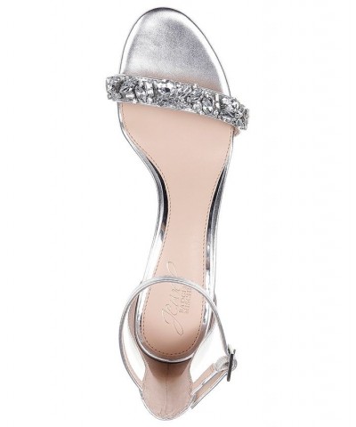 Women's Dash Kitten-Heel Evening Sandals Silver $46.87 Shoes