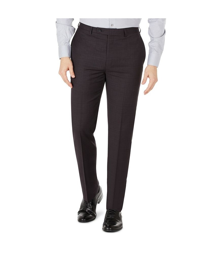 Men's Skinny-Fit Wool Suit Separates Pants Purple $36.98 Pants