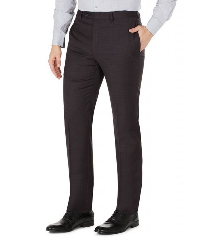 Men's Skinny-Fit Wool Suit Separates Pants Purple $36.98 Pants