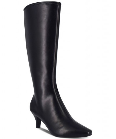 Women's Namora Wide-Calf Tall Heeled Boots Black Posh $50.40 Shoes