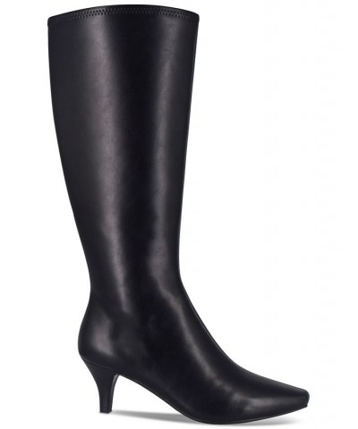 Women's Namora Wide-Calf Tall Heeled Boots Black Posh $50.40 Shoes