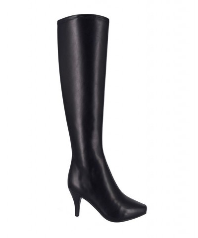 Women's Namora Wide-Calf Tall Heeled Boots Black Posh $50.40 Shoes