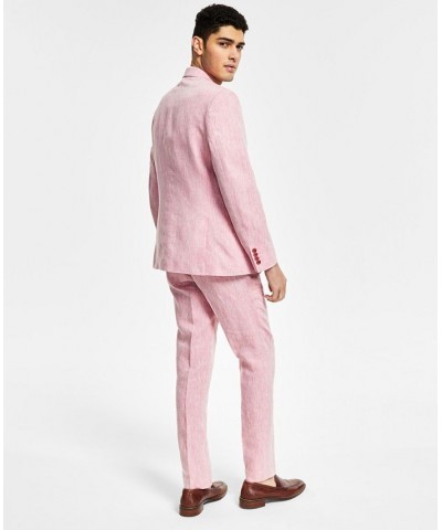 Men's Slim-Fit Linen Suit Jackets Pink $62.10 Suits