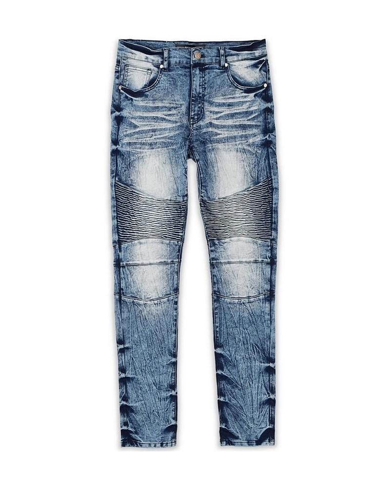 Men's Big and Tall Wright Skinny Denim Jeans Blue $31.74 Jeans