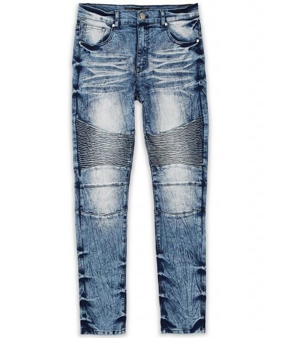 Men's Big and Tall Wright Skinny Denim Jeans Blue $31.74 Jeans