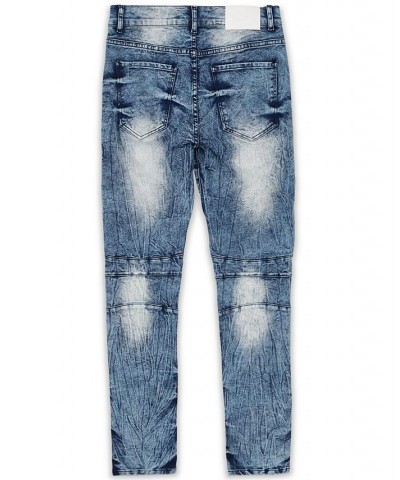 Men's Big and Tall Wright Skinny Denim Jeans Blue $31.74 Jeans