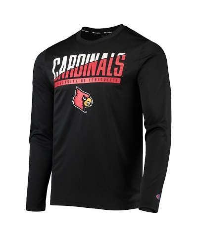 Men's Black Louisville Cardinals Wordmark Slash Long Sleeve T-shirt $20.70 T-Shirts