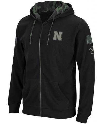 Men's Black Nebraska Huskers OHT Military-Inspired Appreciation Waffle Full-Zip Hoodie $24.20 Sweatshirt