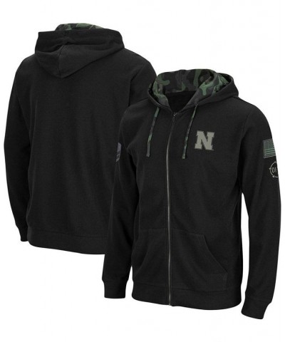 Men's Black Nebraska Huskers OHT Military-Inspired Appreciation Waffle Full-Zip Hoodie $24.20 Sweatshirt